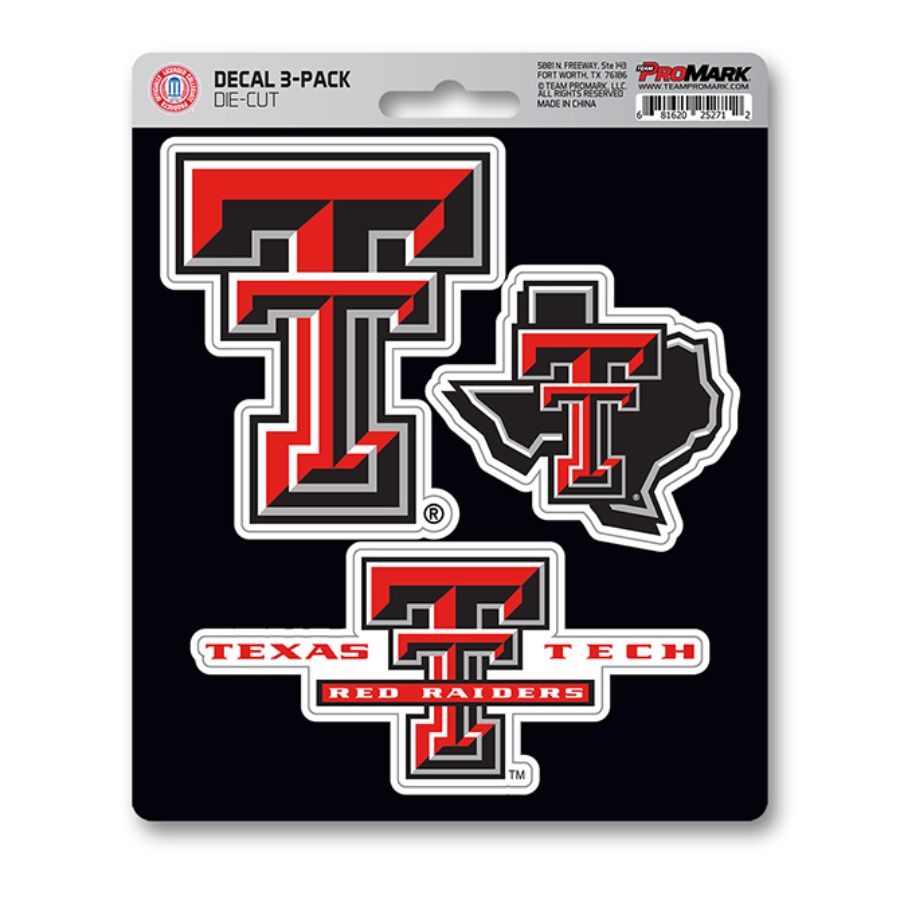 Texas Tech University Red Raiders Team Logo Set Of 3 Sticker Sheet At Sticker Shoppe