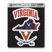 University Of Virginia Cavaliers Team Logo - Set Of 3 Sticker Sheet