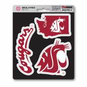 Washington State University Cougars Team Logo - Set Of 3 Sticker Sheet