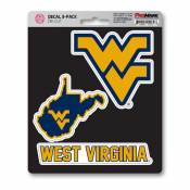 West Virginia University Mountaineers Team Logo - Set Of 3 Sticker Sheet