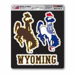 University Of Wyoming Cowboys Team Logo - Set Of 3 Sticker Sheet