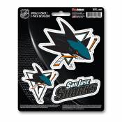 San Jose Sharks Team Logo - Set Of 3 Sticker Sheet