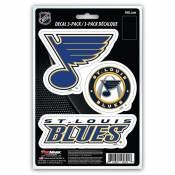 St. Louis Blues Team Logo - Set Of 3 Sticker Sheet