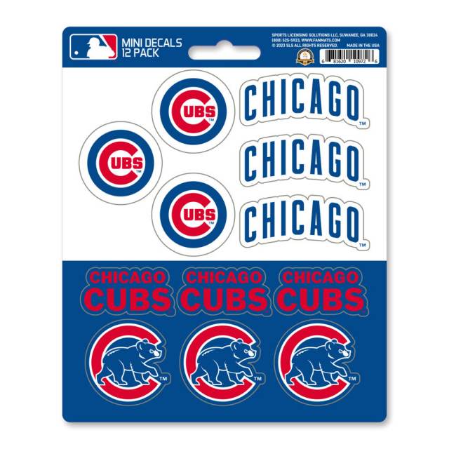 Chicago Cubs 3-pk Decals 