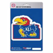 University Of Kansas Jayhawks Home State Kansas Shaped - Vinyl Sticker