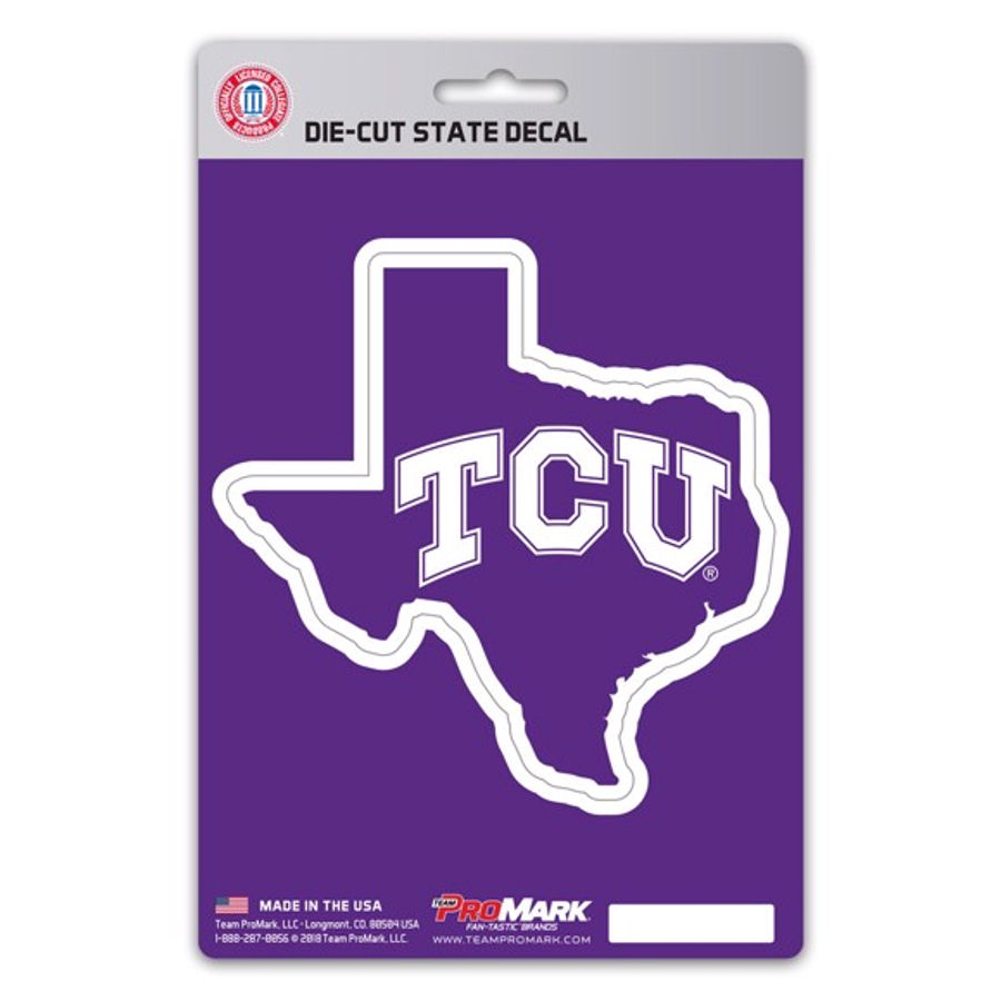 Texas Christian University Horned Frogs Home State Texas Shaped - Vinyl ...