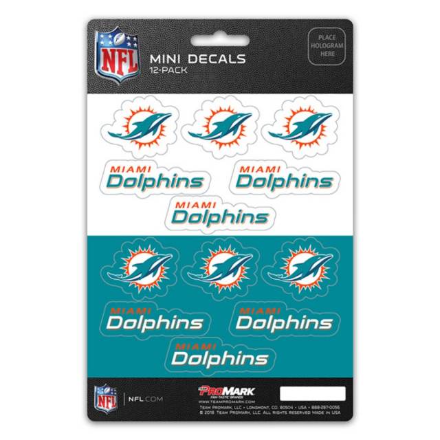 Miami Dolphins 5x7 Multi Pack Decal Sheet