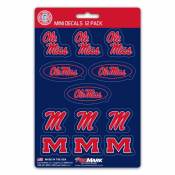 University Of Mississippi Ole Miss Rebels - Set Of 12 Sticker Sheet