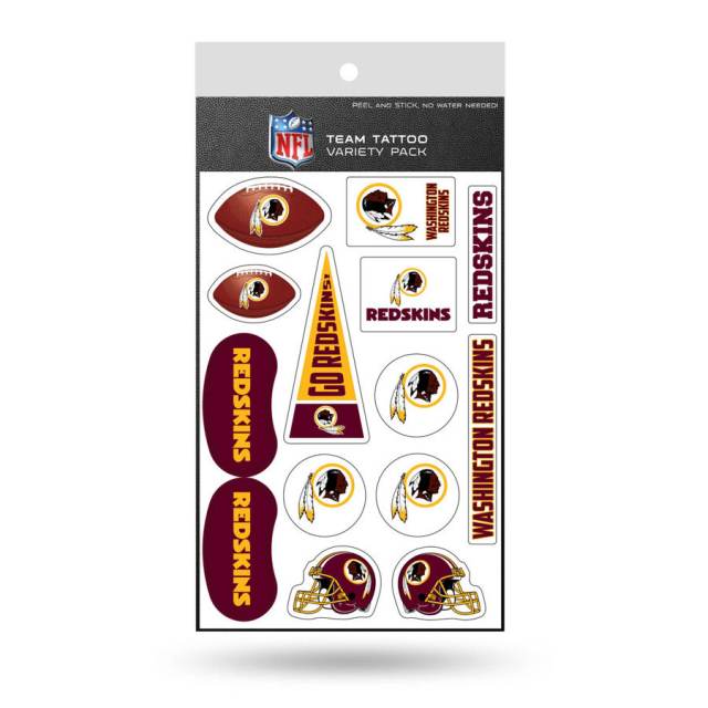 Washington Redskins - Set of 14 Temporary Tattoos at Sticker Shoppe