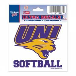 Northern Iowa University Panthers Softball - 3x4 Ultra Decal