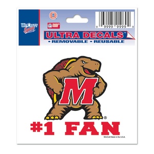 University Of Maryland Terrapins #1 Fan - 3x4 Ultra Decal at Sticker Shoppe