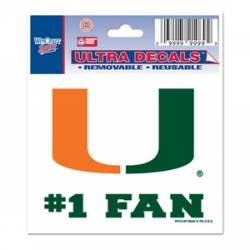 University Of Miami Hurricanes #1 Fan - 3x4 Ultra Decal