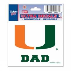 University Of Miami Hurricanes Dad - 3x4 Ultra Decal
