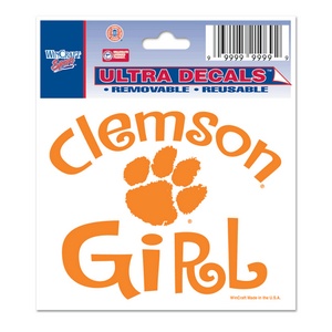 Clemson University Tigers Girl - 3x4 Ultra Decal at Sticker Shoppe