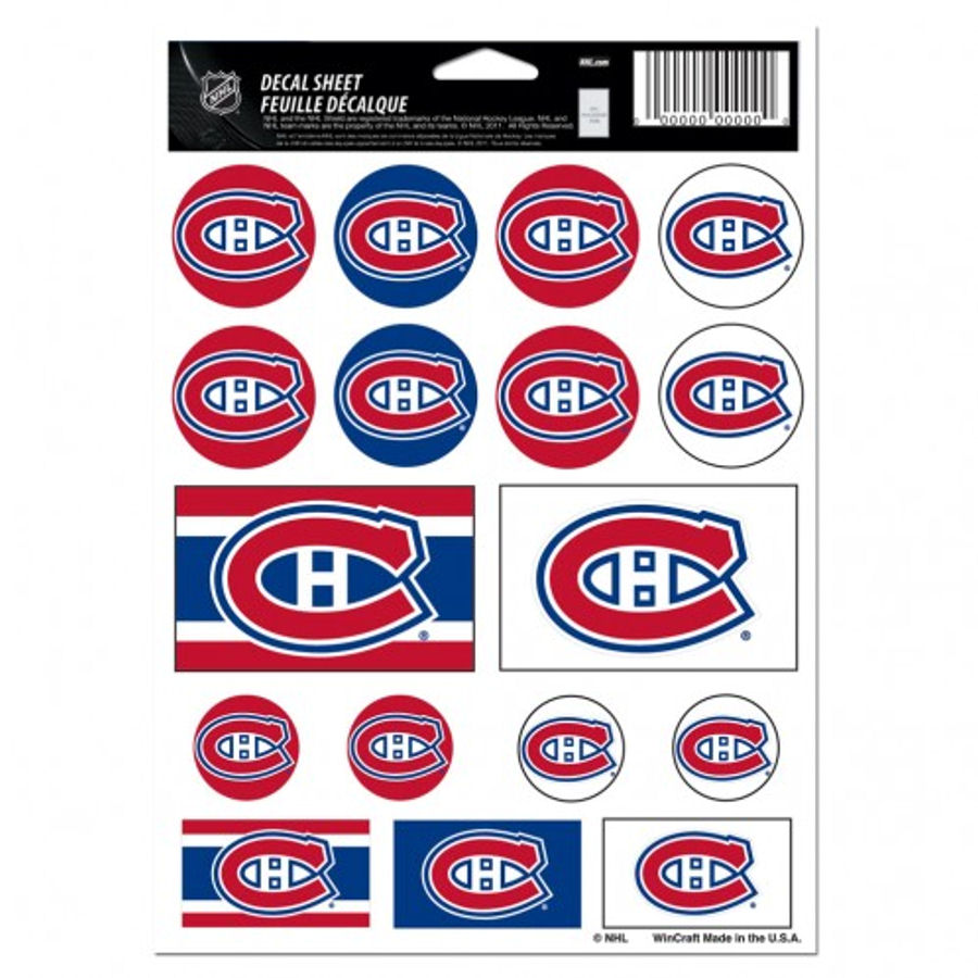 Montreal Canadiens - 5x7 Sticker Sheet at Sticker Shoppe