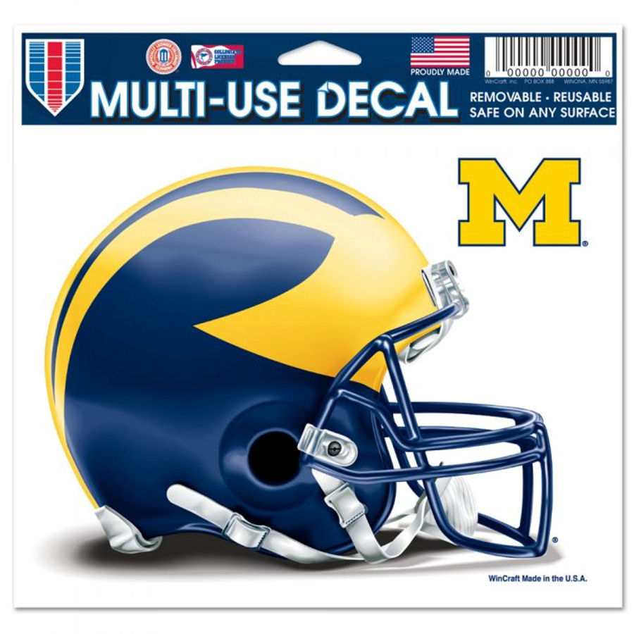 University Of Michigan Wolverines Football Helmet - 5x6 Ultra Decal at ...