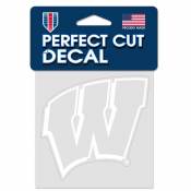 University Of Wisconsin Badgers W Logo - 4x4 White Die Cut Decal