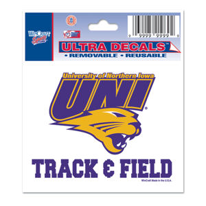 Northern Iowa University Panthers Track Field 3x4 Ultra Decal At Sticker Shoppe