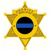 6 Point Sheriff Thin Blue Line Badge - Decal