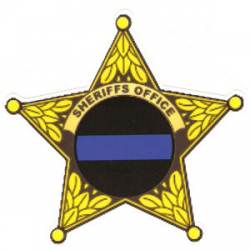 5 Point Star Sheriff Blue Line Badge - Decal