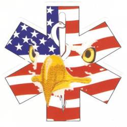 American Flag Star Of Life - Sticker