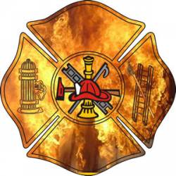 Maltese Cross Working Fire - Decal