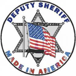 6 Point Star Deputy Sheriff Made In America - Decal