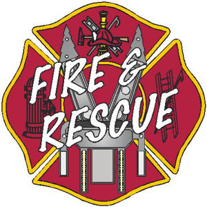 Jaws Fire & Rescue Maltese Cross - Decal at Sticker Shoppe