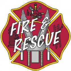 Jaws Fire & Rescue Maltese Cross - Decal