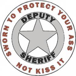 5 Point Star Deputy Sheriff Sworn To Protect - Sticker