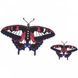 Pink & Blue Butterfly - Vinyl Sticker