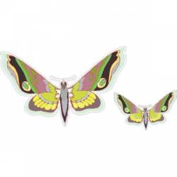 Pink & Green Butterfly - Vinyl Sticker