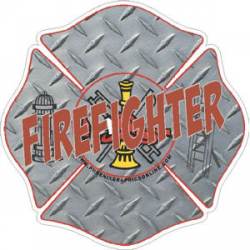 Maltese Cross Firefighter - Decal