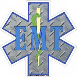 Star Of Life Diamond Plate - Decal