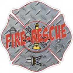 Fire Rescue Jaws Diamond Plate - Decal