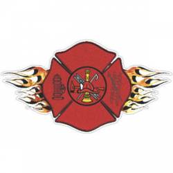 Maltese Cross and Flames - Decal