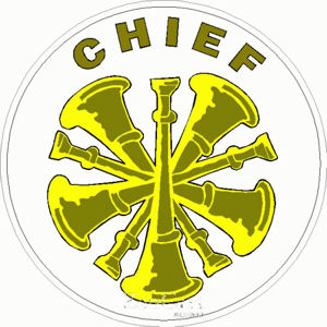 Fire Chief Bugles Decal At Sticker Shoppe   827 0489 