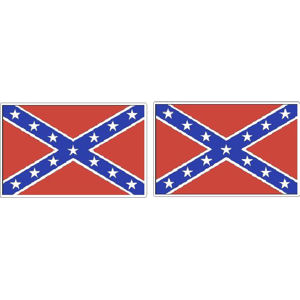 Confederate Rebel Southern Flag - Helmet Decal Pair at Sticker Shoppe