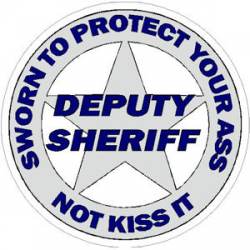 5 Point Star Deputy Sheriff Protect Your Ass - Decal