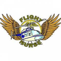 Flight Nurse With Wings and Helicopter - Decal