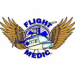 Flight Medic Helicopter With Wings - Decal