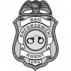 Bail Enforcement Agent USA Badge Gray - Vinyl Sticker