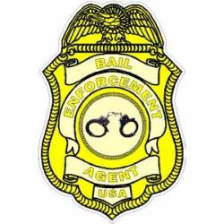 Bail Enforcement Agent USA Badge Yellow - Vinyl Sticker