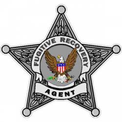 5 Point Star Badge Fugitive Recovery Agent - Decal