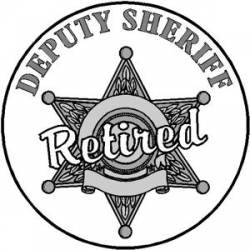 6 Point Star Deputy Sheriff Retired - Decal