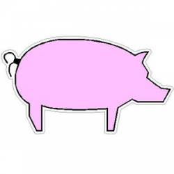 Pig Pink Farm Animal Outline - Sticker