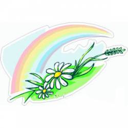 Rainbow With Flowers - Sticker