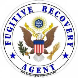 Fugitive Recovery Agent - White Sticker