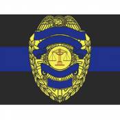 Thin Blue Line Police Badge - Decal