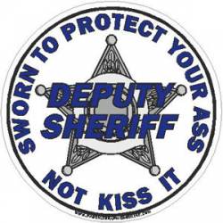5 Point Star Deputy Sheriff Protect Your Ass - Sticker